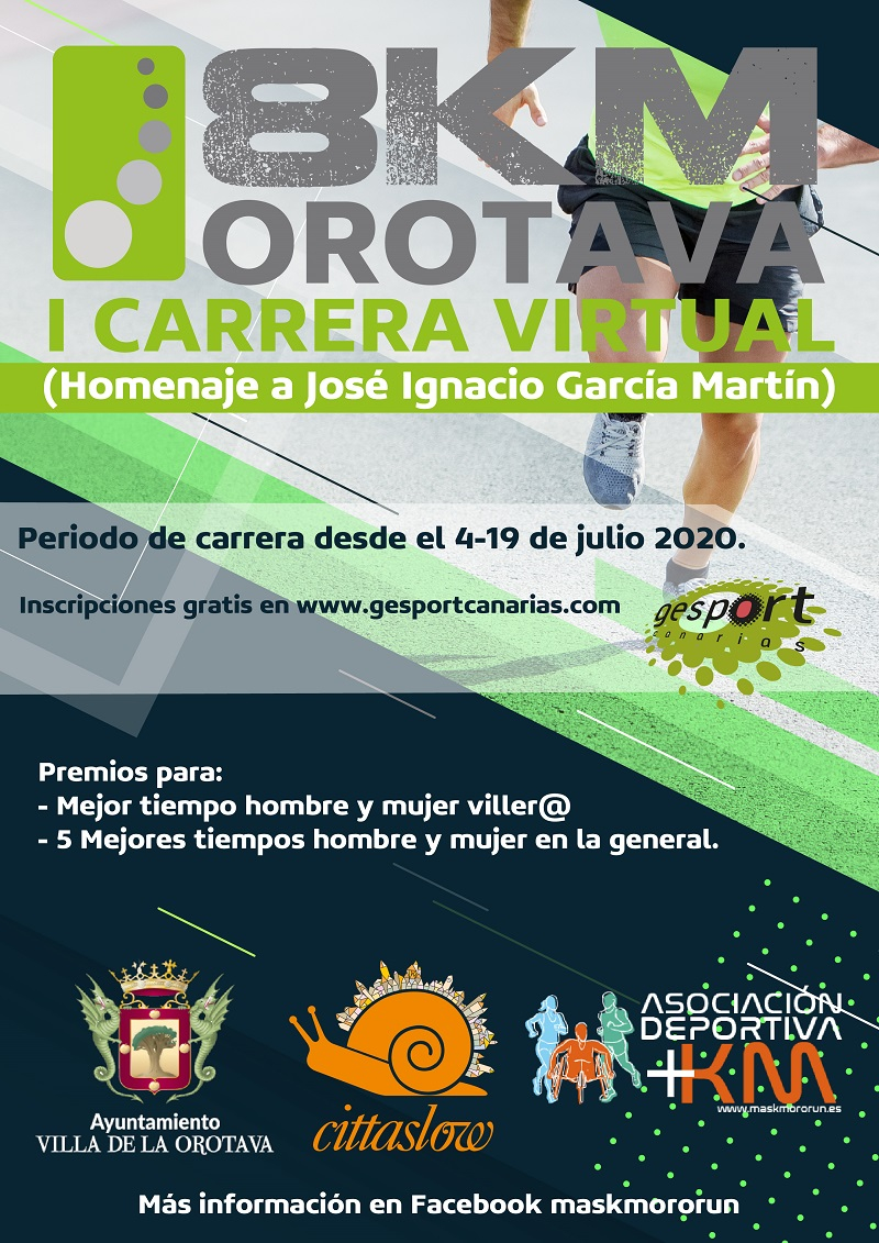 I CARRERA VIRTUAL 8KM OROTAVA - Inscríbete