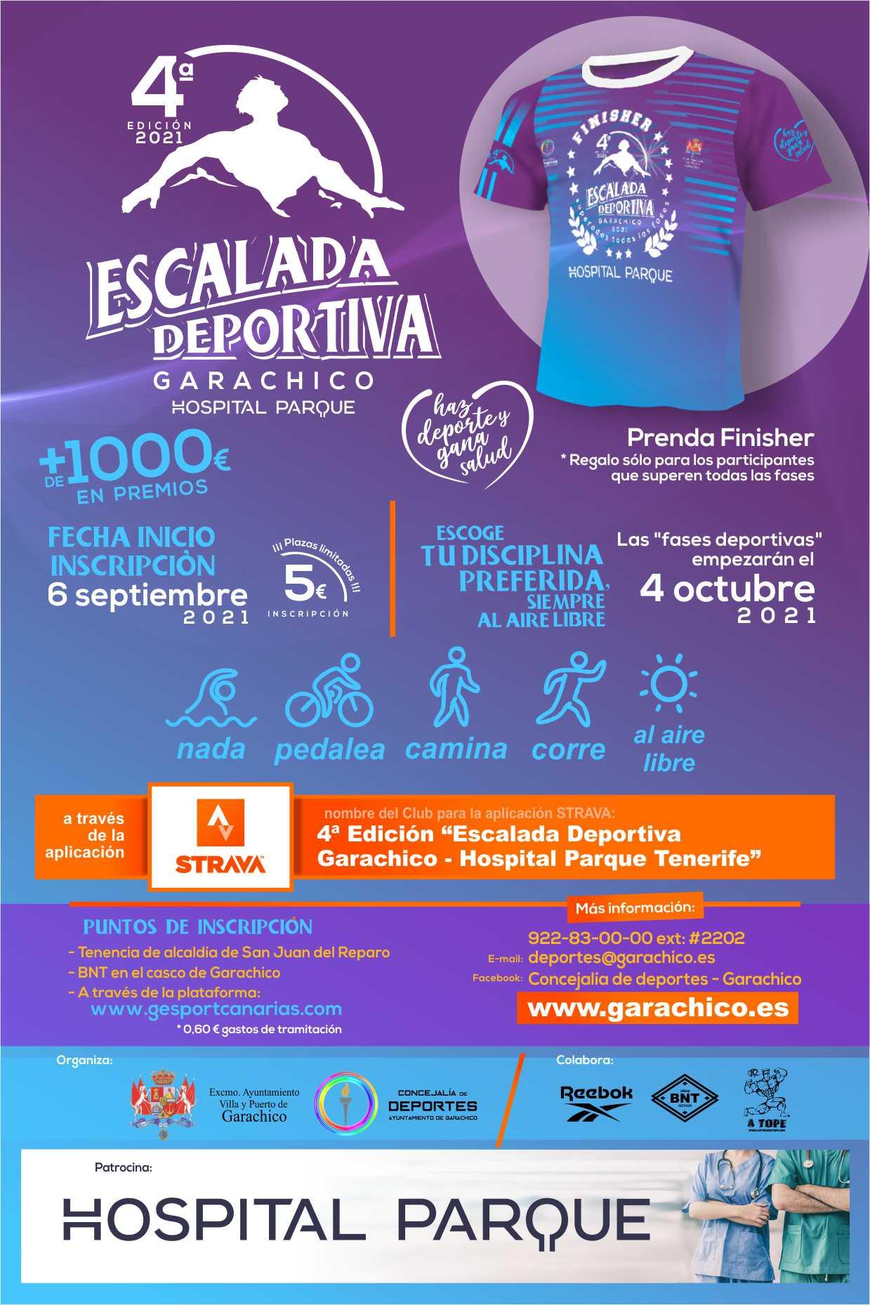 4ª EDICIÓN ESCALADA DEPORTIVA - HOSPITAL PARQUE TENERIFE - Inscríbete