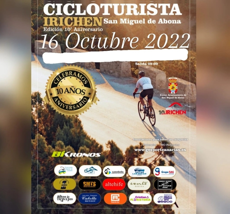 IX CICLOTURISTA IRICHEN - SAN MIGUEL DE ABONA - Inscríbete
