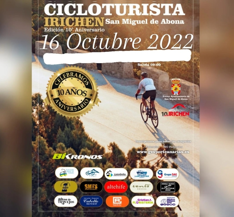 IX CICLOTURISTA IRICHEN - SAN MIGUEL DE ABONA - Inscreva-se