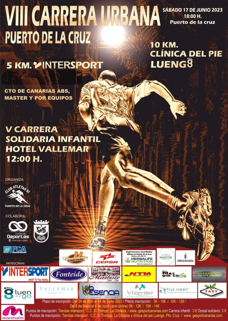 VIII CARRERA URBANA PUERTO DE LA CRUZ - Inscríbete