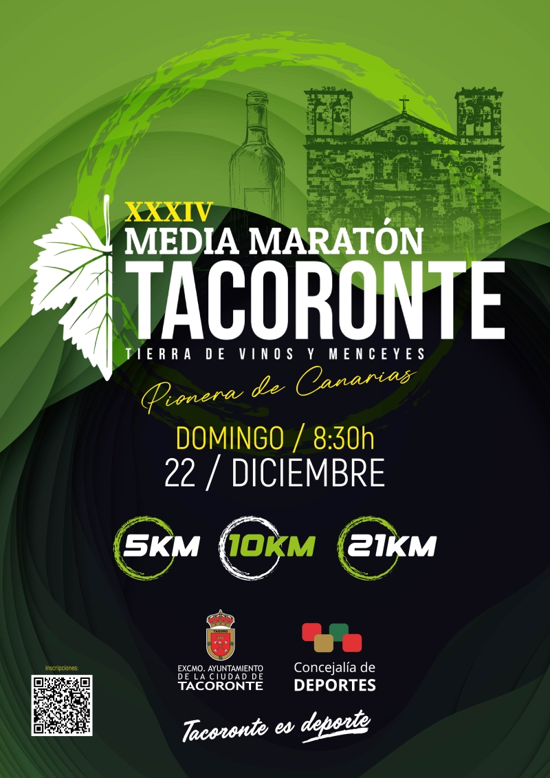 XXXIV MEDIA MARATÓN CIUDAD DE TACORONTE 2024 - Inscríbete