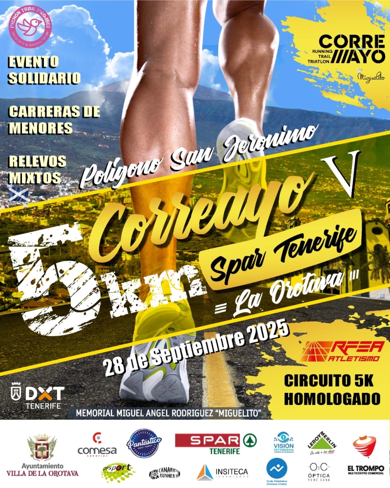 V CARRERA 5K CORREAYO SPAR TENERIFE 2025 - Inscríbete
