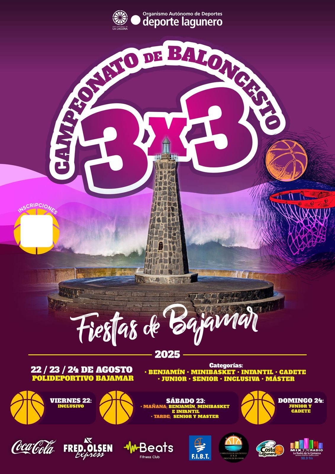 CAMPEONATO DE BALONCESTO 3X3 FIESTAS DE BAJAMAR 2025 - Inscríbete