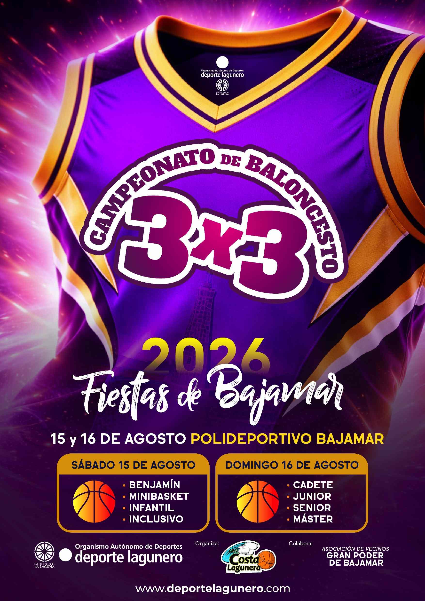 CAMPEONATO DE BALONCESTO 3X3 FIESTAS DE BAJAMAR 2026 - Inscriu-te