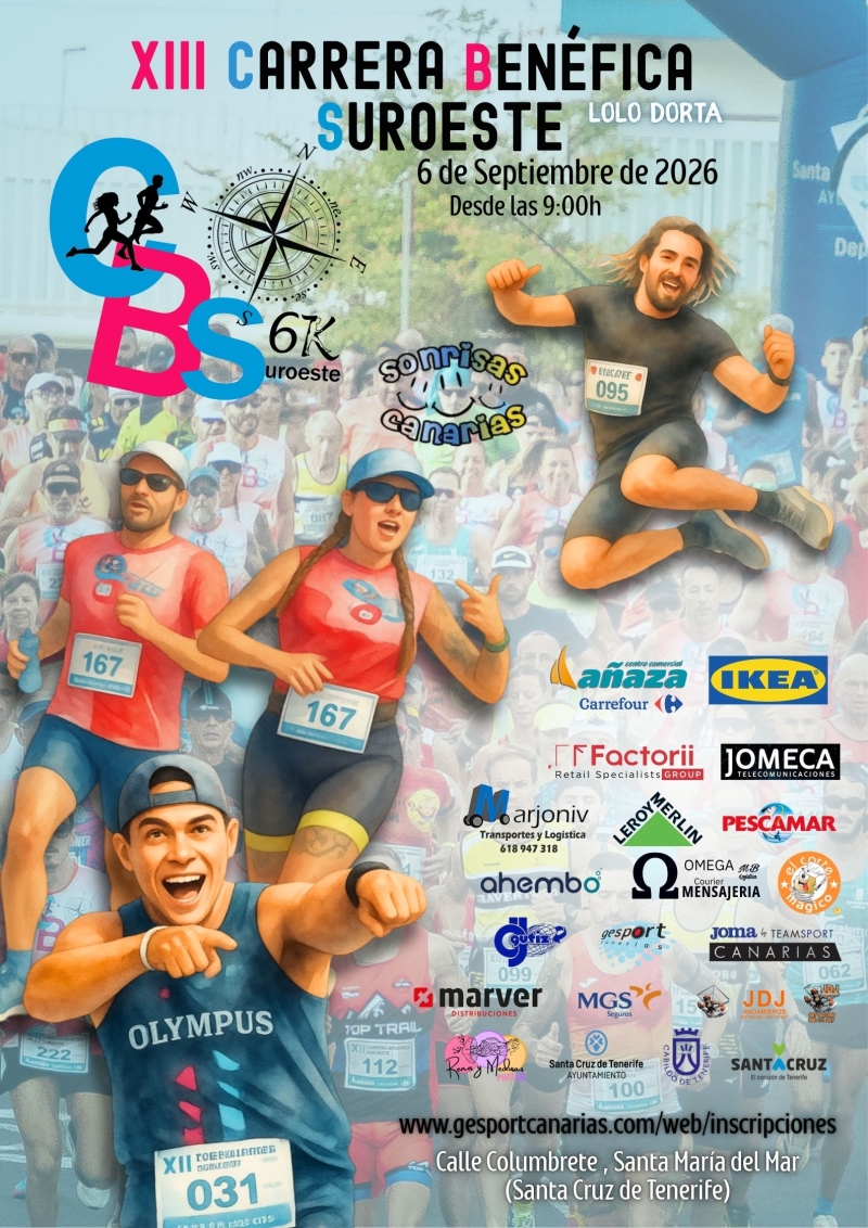 XIII CARRERA BENÉFICA SUROESTE  - Inscríbete