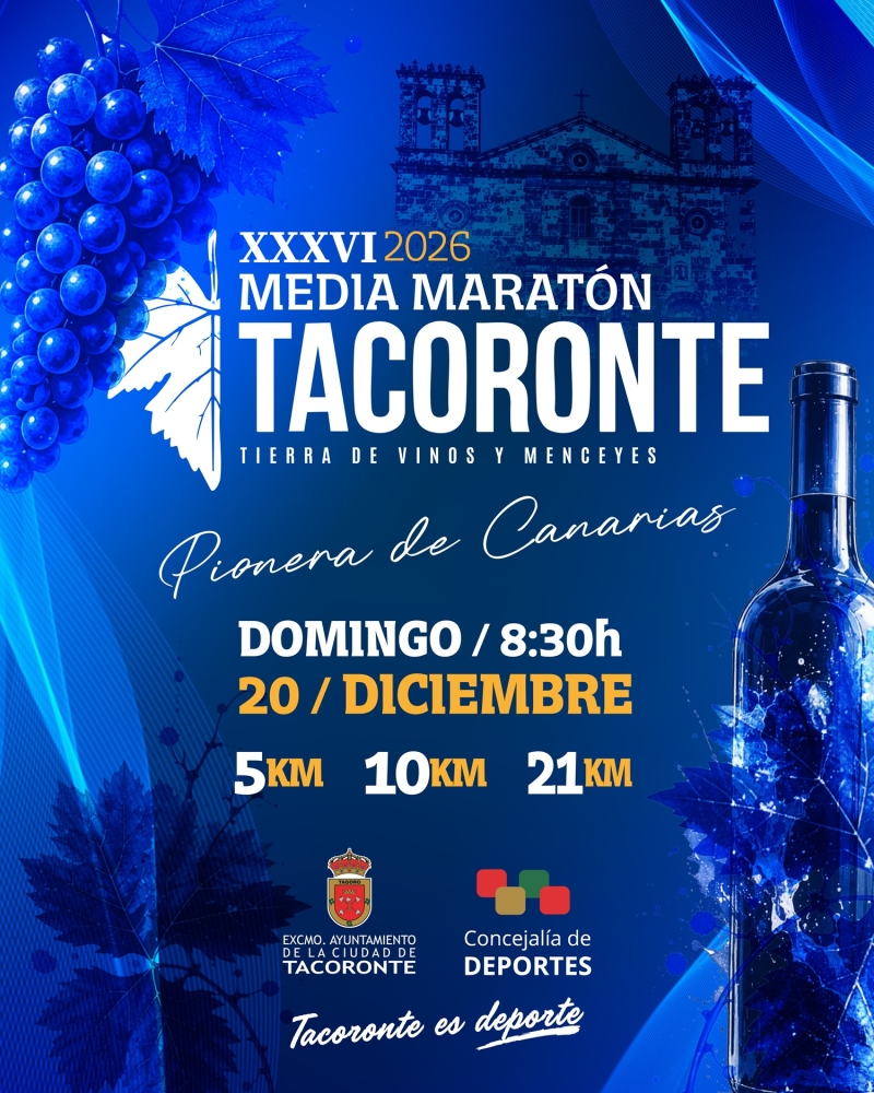XXXVI MEDIA MARATÓN CIUDAD DE TACORONTE 2026 - Inscríbete