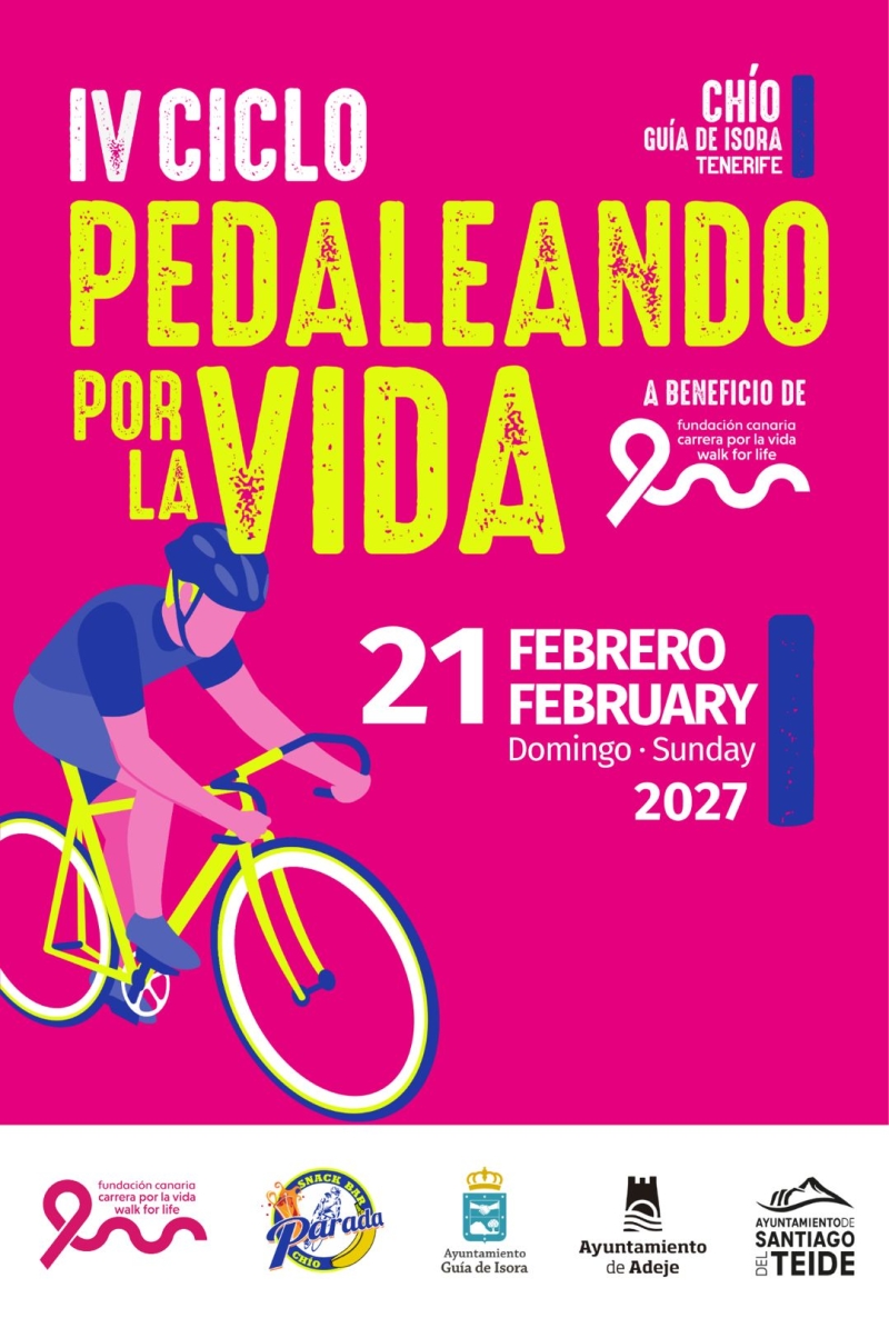 IV CICLO PEDALEANDO POR LA VIDA 2027 - Inscríbete