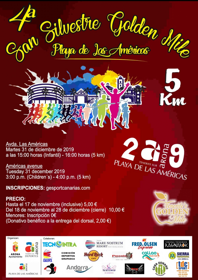 SAN SILVESTRE GOLDEN MILE PLAYA DE LAS AMÉRICAS 2019 - Inskriba zaitez