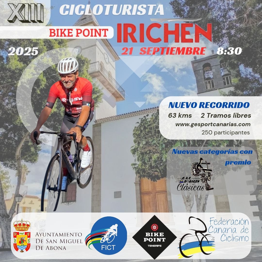 XIII CICLOTURISTA IRICHEN - BIKE POINT 2025 - Inscríbete XIII CICLOTURISTA IRICHEN - BIKE POINT 2025 - Inscríbete