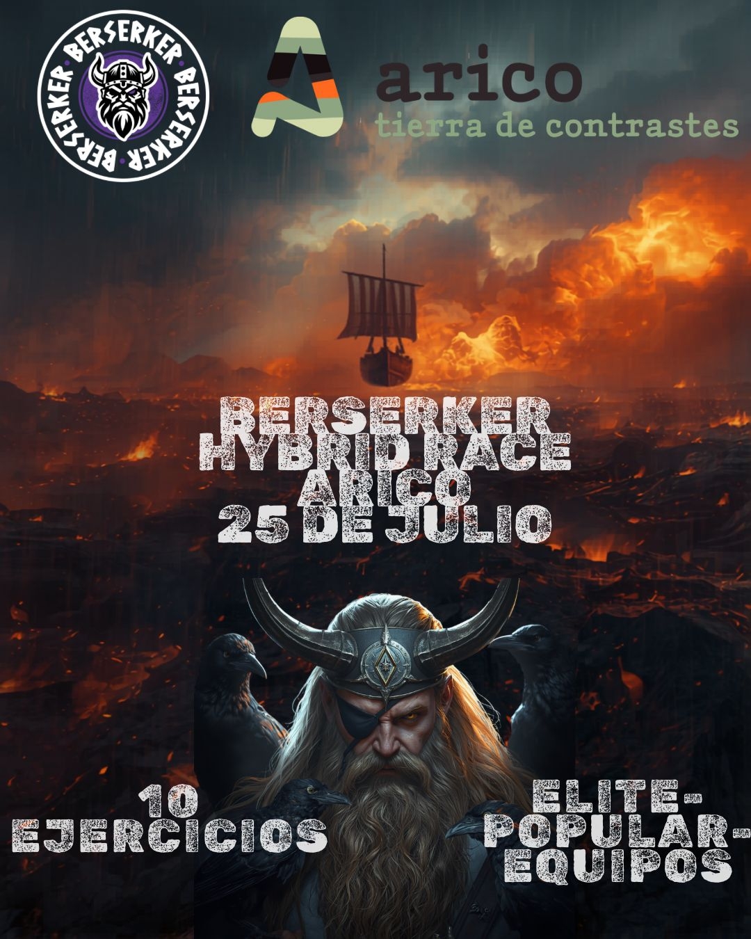 Cartel de Berserker Hybrid Race Arico 2026